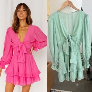 Saints + Secrets Tie Front Mini Dress